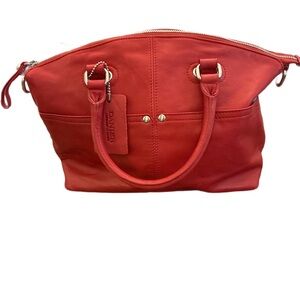 Danier Red Soft Leather Shoulder Bag